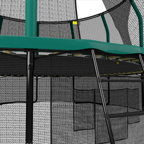 Батут пружинный с защитной сеткой UNIX line SUPREME GAME 16ft (зеленый) + баскетбольный набор