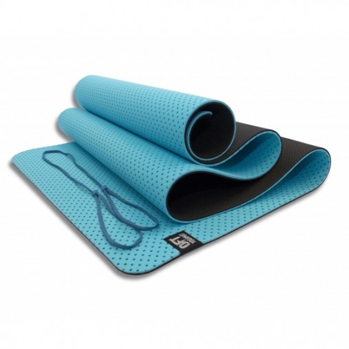 Мат для йоги 6 мм двухслойный перфорированный голубой Original Fit.Tools
