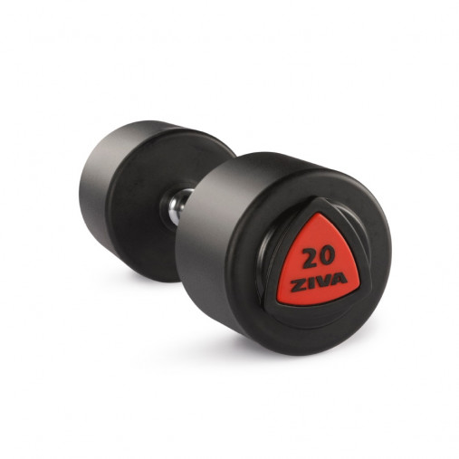Гантель 40 кг ZIVA серии ZVO уретановое покрытие красная вставка