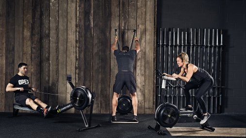 Комплект из 3-х кроссфит тренажеров Concept2: лыжный SkiErg с подставкой + гребной Model D + вело BikeErg