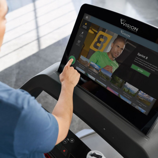 Беговая дорожка VISION T600E с консолью 22-дюйма, сенсорным экраном и поддержкой Virtual Active (виртуального ландшафта)