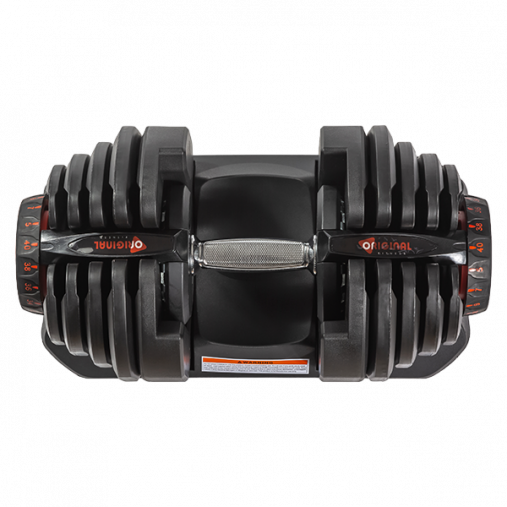 Пара регулируемых гантелей Original Fitness 40 кг на стойке