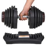 Пара регулируемых гантелей Original Fitness 40 кг на стойке