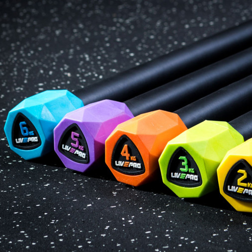 Гимнастическая палка LIVEPRO Weighted Bar 6 кг, синий/черный