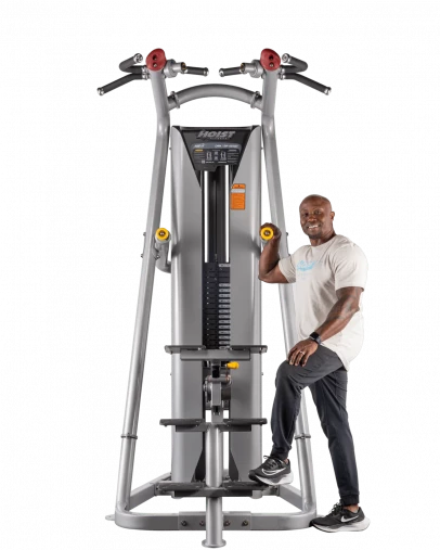 Подтягивание, Отжимание с помощью (гравитрон) Hoist RS-2700 white (2025) на прямых ногах