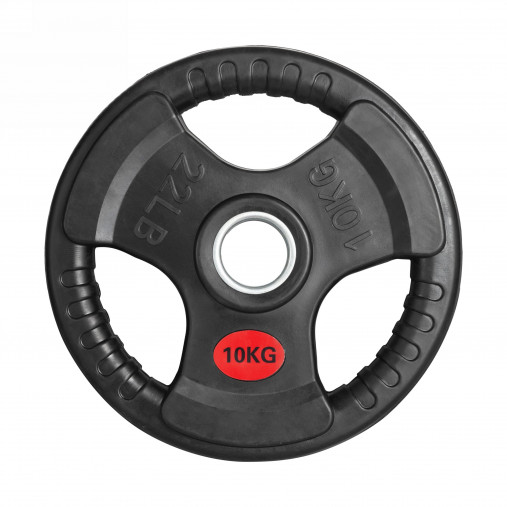 Набор олимпийских дисков 51 мм. обрезиненных (пары) от 1,25-25 кг с 3-мя хватами VictoryFit