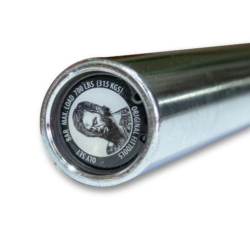 Гриф олимпийский прямой 86" (220см, вес 20кг), нагрузка до 315 кг, хромированный