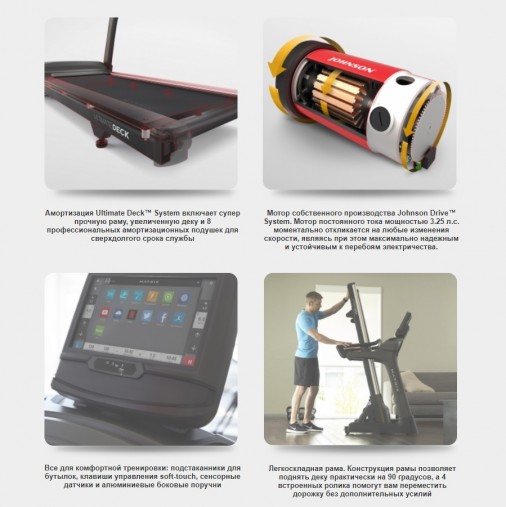 Беговая дорожка домашняя Matrix TF30XIR с 16-дюймовым сенсорным дисплеем