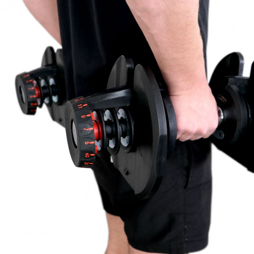 Пара гантелей с регулировкой веса Liveup LS2315 (5-40 кг) на подставке