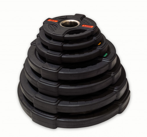 Диск олимпийский обрезиненный черный с двумя хватами 15 кг Original Fit.Tools ф50 мм