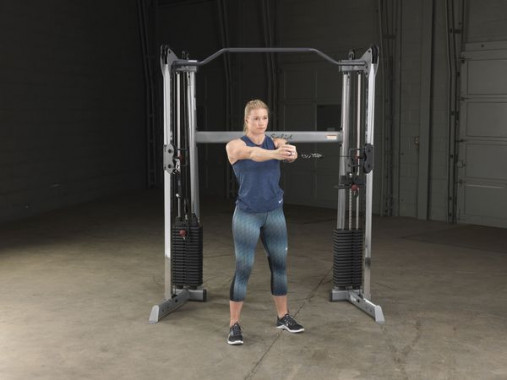 Сдвоенная блочная стойка / Кроссовер угловой Body-Solid GDCC200 со стеками 72.5 кг