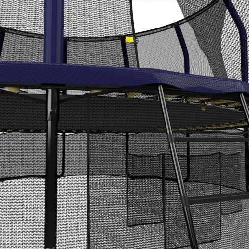 Батут пружинный с защитной сеткой UNIX line SUPREME GAME 16ft (синий) + баскетбольный набор