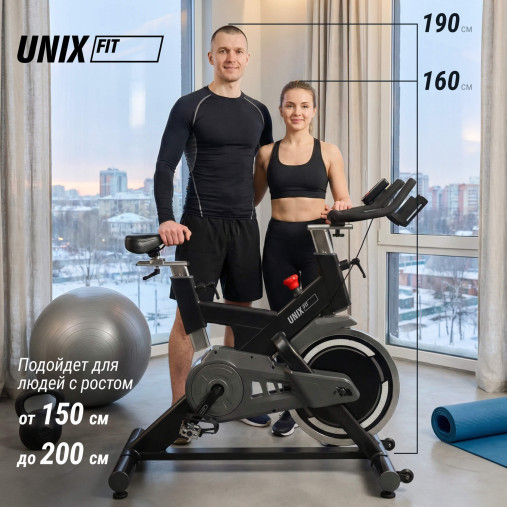 Велотренажер Спин-байк UNIX Fit SB-500 Black (колодочный) Велотренажер Спин-байк UNIX Fit SB-500 Black (колодочный)