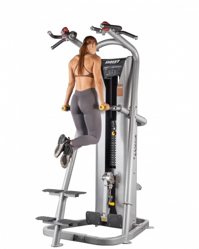 Гравитрон, подтягивание, отжимание с помощью Hoist RS-2700, стек 156 кг, в черном цвете рамы