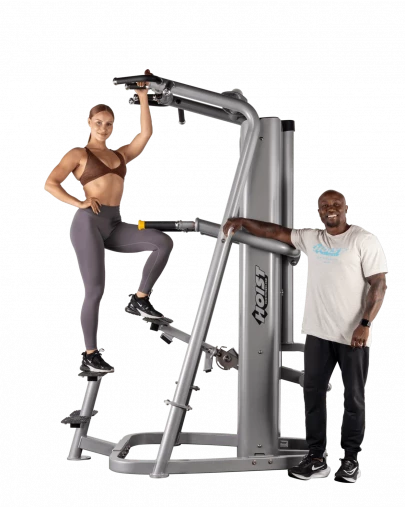 Гравитрон, подтягивание, отжимание с помощью Hoist RS-2700, стек 156 кг, в черном цвете рамы