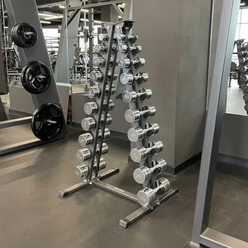 Стойка для хранения 10 пар хромированных гантелей OFT тип "елочка"