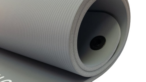 Мат для аэробики NBR 12,5 мм серый с кольцами, размер 183х61см OFT