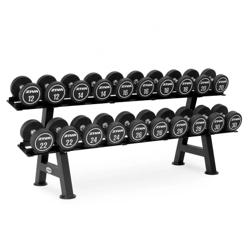 Набор уретановых гантелей Ziva 12-30 кг (10 пар) общий вес 420 кг