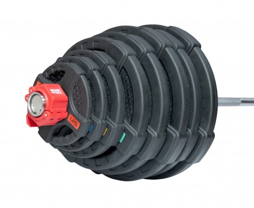 Набор черных олимпийских дисков 51 мм OFT 2HGP 1,25-20 кг (общий вес 107,5 кг) обрезиненных с двойным хватом (12 блинов)