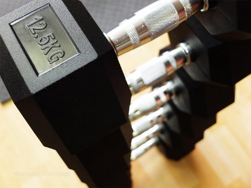 Набор гексагональных гантелей 10 пар от 2 кг до 22,5 кг (шаг 2 / 2,5кг) 235 кг