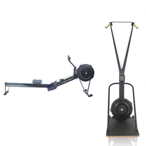 Комплект Concept2: гребной тренажер RowErg + лыжный тренажер SkiErg (c подставкой)