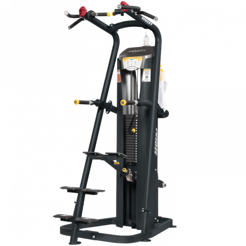 Подтягивание, отжимание с помощью, на прямых ногах. Гравитрон HOIST ROC-IT RS-1700 черный