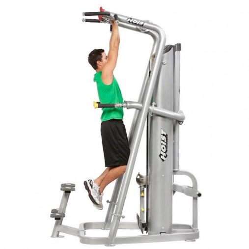 Подтягивание, отжимание с помощью, на прямых ногах. Гравитрон HOIST ROC-IT RS-1700 черный